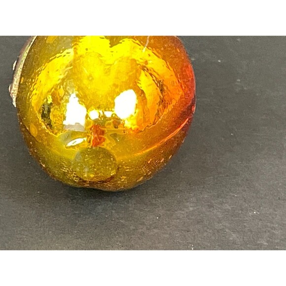 Vintage Mercury Glass Red-Gold Plum Fruit w/Leaves Ornament Christmas - Picture 9 of 9
